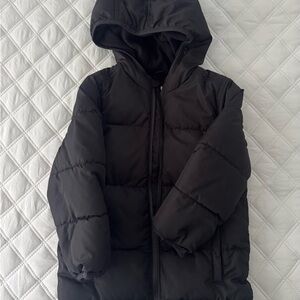 Old Navy Kids Black Hooded Puffer Jacket